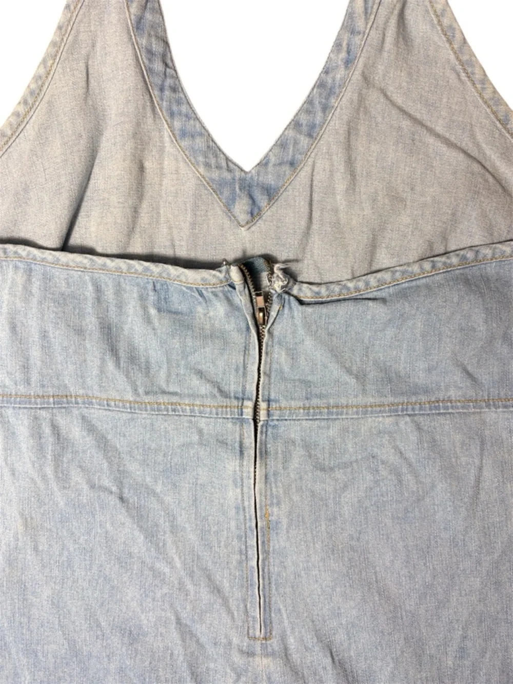 Denim Halter Mini Dress 💙 Y2K Vibes Size M - Picture 4 of 6